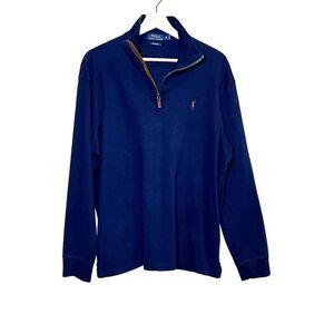 Polo Ralph Lauren navy blue 1/4 zip estate rib shirt size XL